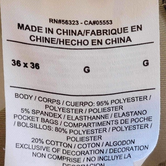 Nike Golf Pants Dri-Fit Men's Size 36X33 Tan Flat Front Chino Stretch Modern - Picture 4 of 14